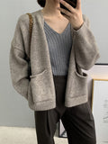 xakxx Urban Solid Color Long Sleeves Knitting Cardigans Outerwear