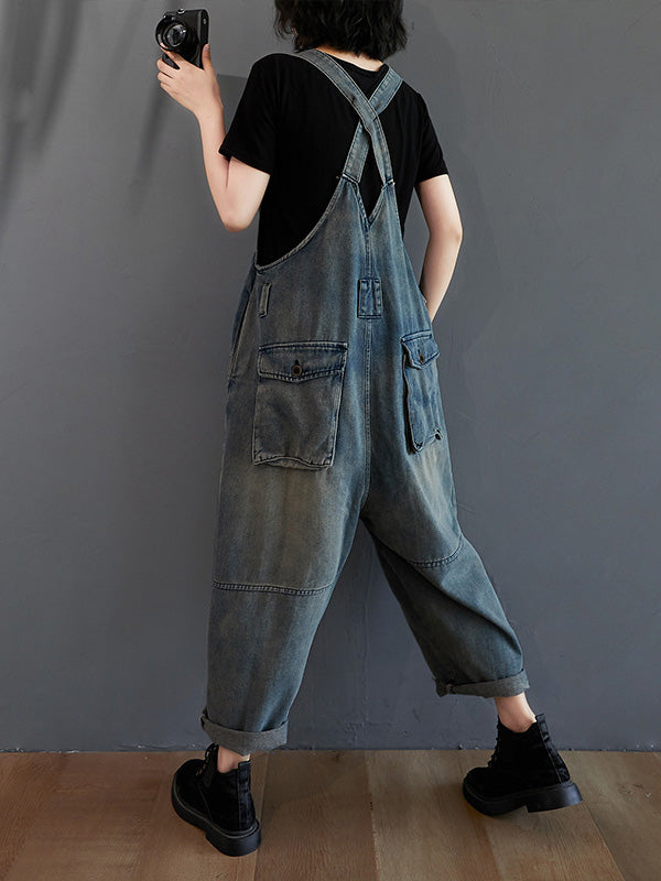 xakxx Original Solid Elasticity Denim Jumpsuits