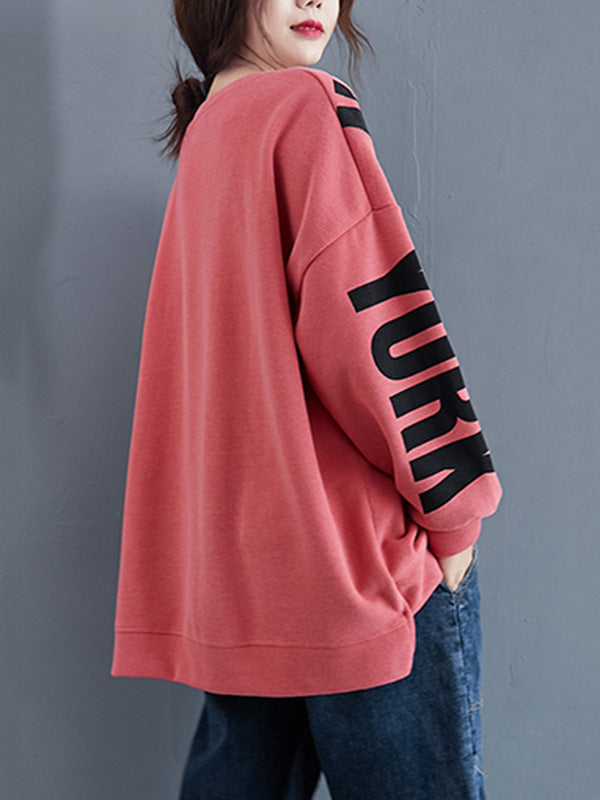 xakxx Stylish Letter Print Round-Neck Sweatshirt