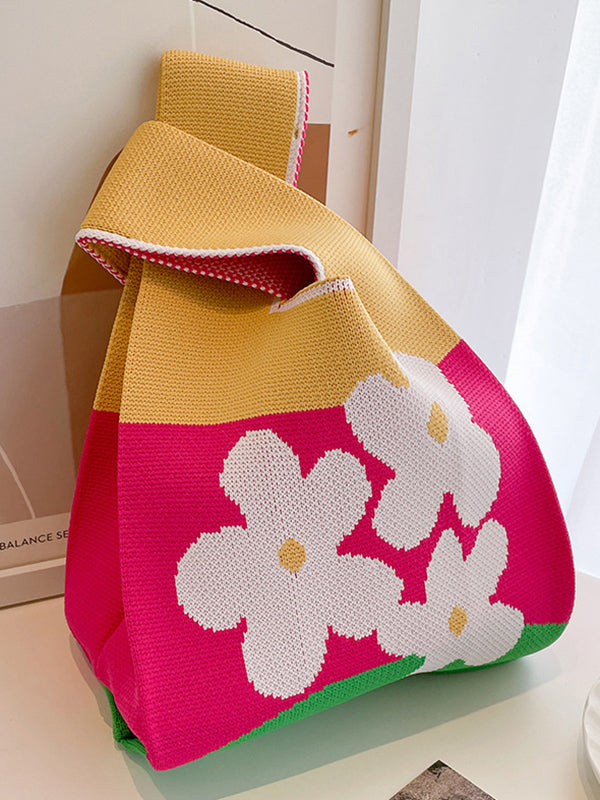 xakxx Floral Bags Woven Handbag