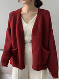 xakxx Urban Solid Color Long Sleeves Knitting Cardigans Outerwear