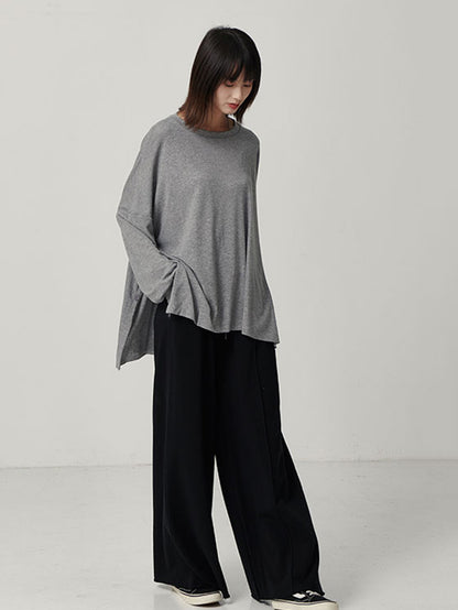 xakxx Casual Solid Column Wide Leg Pants