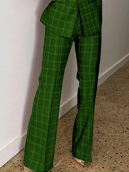 xakxx Wide Leg Plaid Suit Pants