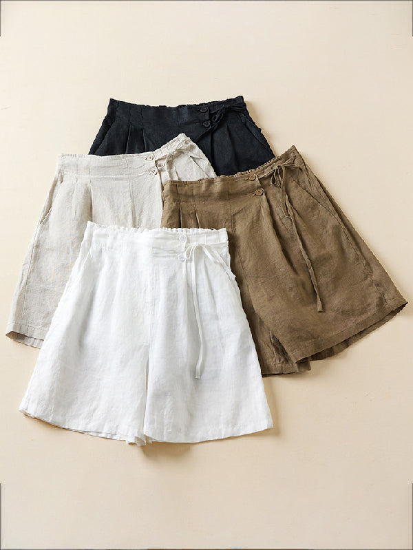 xakxx Loose Elasticity Solid Color Shorts Bottoms