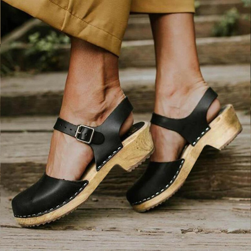 xakxx Summer Women Wedge Sandals Female Platform Boots Mid Heel Sandal Back Strap Casual Shoes Ladies Sandals Womens Shoes Plus Size