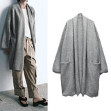 xakxx xakxx - New women's clothing, stylish, casual and versatile gray long-sleeved wrap collar knitted soft cardigan coat