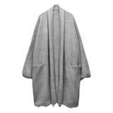 xakxx xakxx - New women's clothing, stylish, casual and versatile gray long-sleeved wrap collar knitted soft cardigan coat