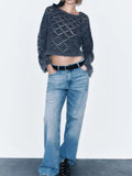 xakxx xakxx -  autumn new products, women's clothing, casual, sexy and thin, washed effect long-sleeved round neck sweater