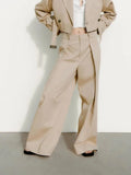 xakxx xakxx- Spring New Women's  Fashion Versatile Professional Style Commuter Loose Leg Pants