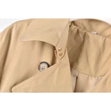 xakxx xakxx- Spring New Women's  Double breasted front with metal hook closure. Pleated polo trench coat