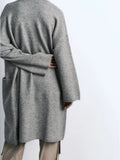 xakxx xakxx - New women's clothing, stylish, casual and versatile gray long-sleeved wrap collar knitted soft cardigan coat