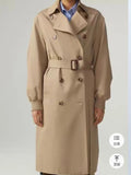 xakxx xakxx- Spring New Women's  Double breasted front with metal hook closure. Pleated polo trench coat