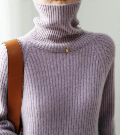 xakxx xakxx-100 pure mountain cashmere sweater women's high-end high-neck loose warm pit bottoming sweater in autumn and winter