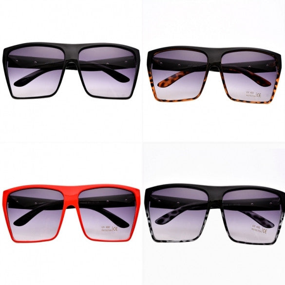 xakxx Unisex Retro Style Square Plastic Oversized Frame Eye Glasses Sunglasses