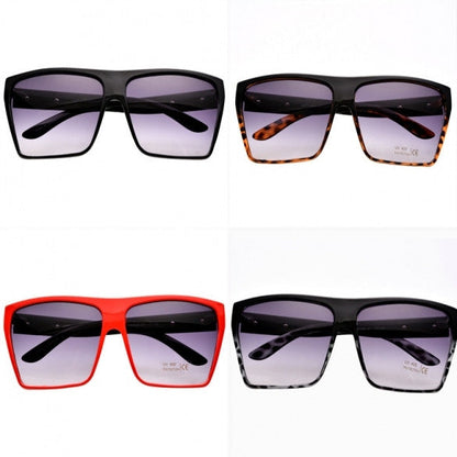 xakxx Unisex Retro Style Square Plastic Oversized Frame Eye Glasses Sunglasses