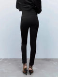 xakxx xakxx- New Women's Style Fashion Versatile High Waist Tight Slim Wide Waist Casual Bottom Pants