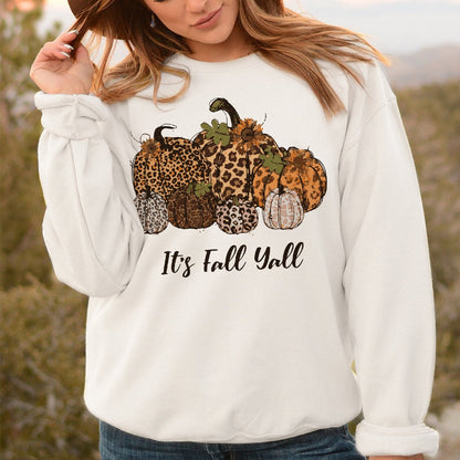 xakxx Thanksgiving It's Fall Yall Thanksgiving Sweatshirt Fall Graphic Tops Clothes Fashion Retro Autumn Hoodie Pumpkin Spice Pullover Streetshirts