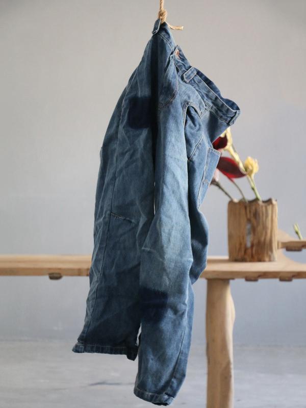 xakxx Loose Vintage Faded Ruffled Jean Pants