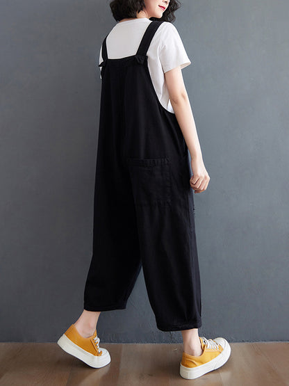 xakxx Original Cartoon Printed Puff Denim Overalls