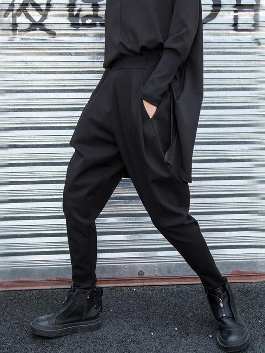 xakxx Simple Black Harem Pants