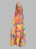 xakxx Loose Short Sleeves Multi-Colored Split-Joint Maxi Dresses
