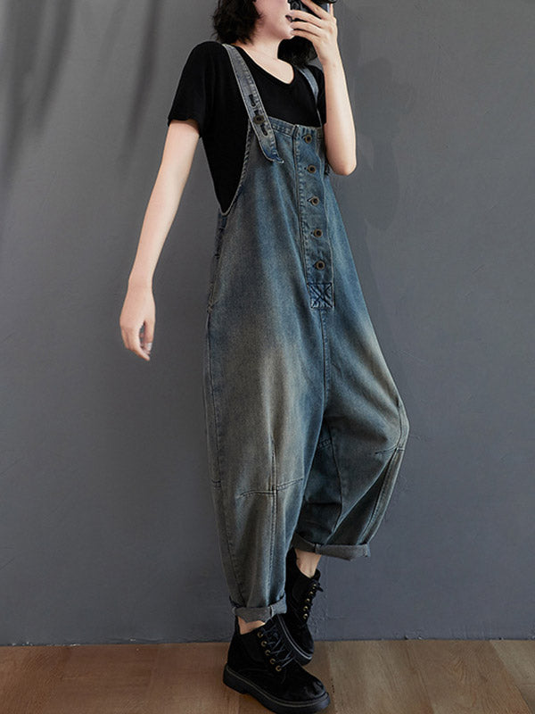 xakxx Original Solid Elasticity Denim Jumpsuits