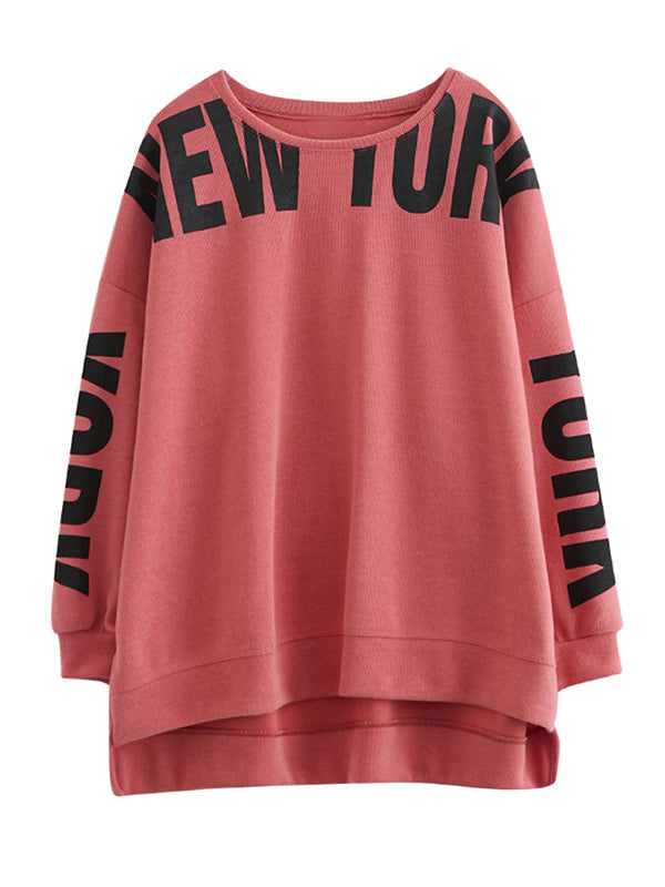 xakxx Stylish Letter Print Round-Neck Sweatshirt