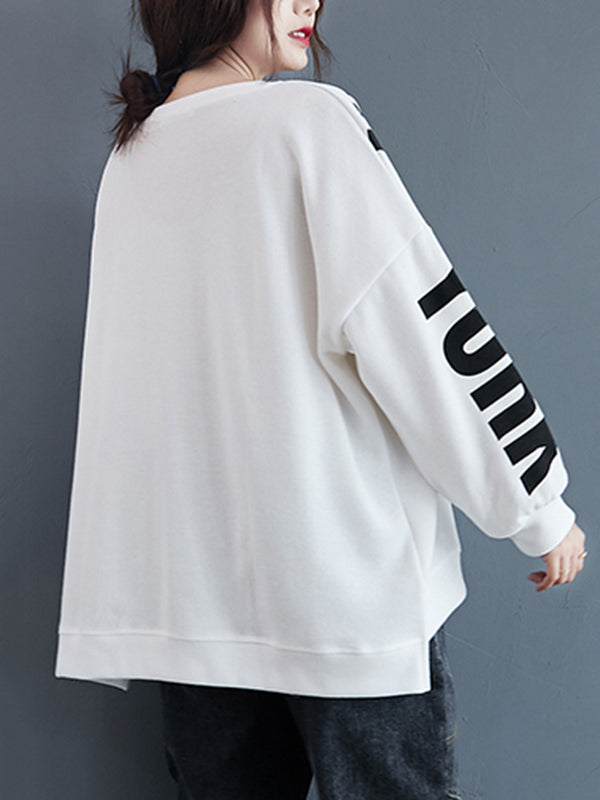 xakxx Stylish Letter Print Round-Neck Sweatshirt