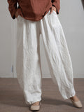 xakxx Simple High Waisted Solid Color Wide Leg Pants