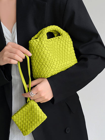 xakxx Solid Color Woven Bags Crossbody Bags Handbags