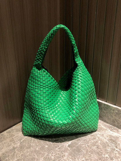 xakxx Solid Color Woven Bags Handbags