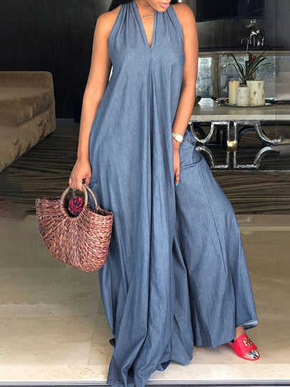 xakxx Wide Leg Halter-Neck Maxi Dresses