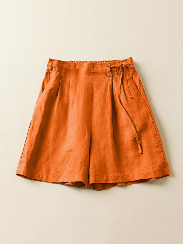 xakxx Loose Elasticity Solid Color Shorts Bottoms