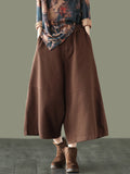 xakxx Simple Wide Leg Loose Solid Color Casual Pants Bottoms