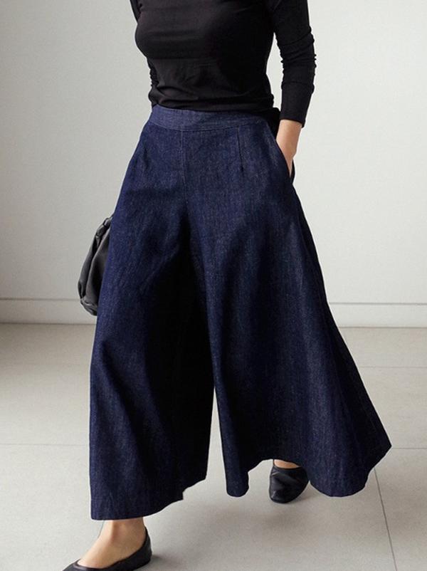 xakxx Loose Wide-Leg Empire Jean Pants