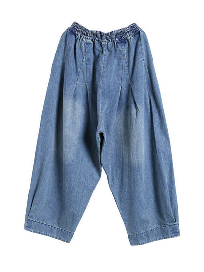 xakxx Leisure Solid Denim Puff Pants Bottoms