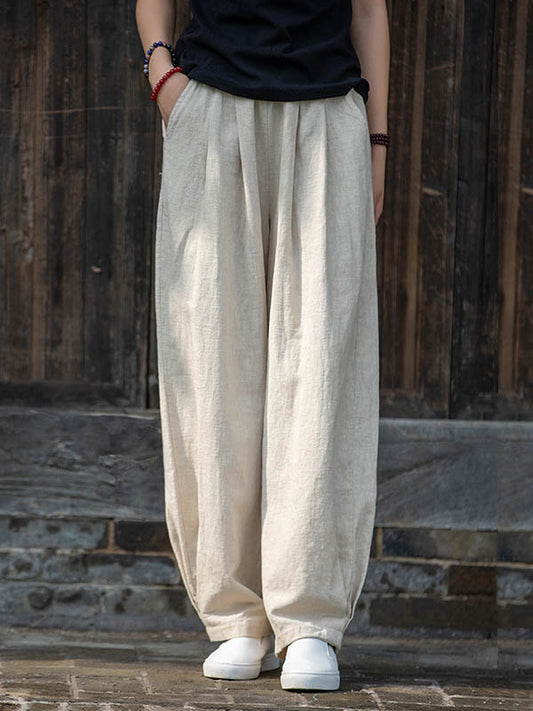 xakxx Vintage Loose Solid Color Casual Lantern Pants