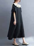 xakxx Original Vintage Falbala Contrast Color Midi Dress