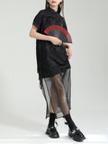xakxx False Two Short Sleeves Gauze Jacquard Solid Color Stand Collar Long Cheongsams Midi Dresses