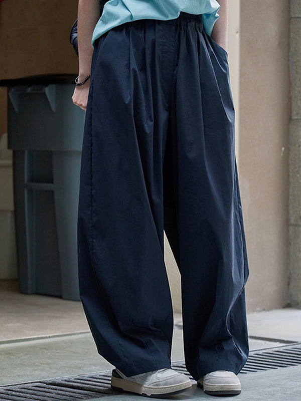 xakxx High Waisted Wide Leg Pleated Casual Pants Bottoms Trousers