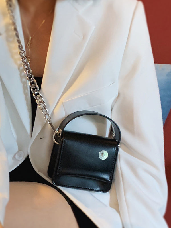 xakxx Stylish Black Mini Chain Bags Accessories