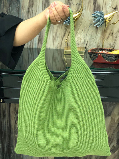 xakxx Solid Color Bags Woven Handbag