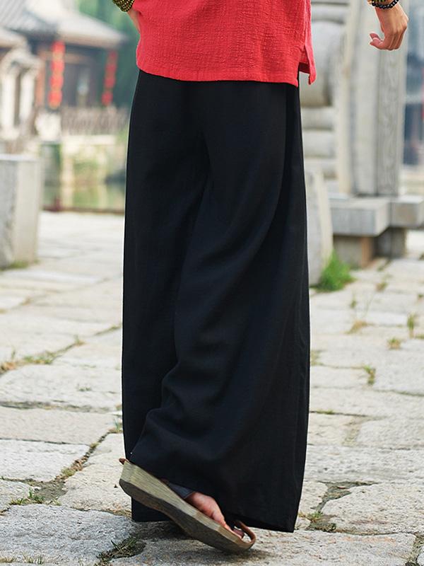 xakxx Vintage Casual Yoga Loose Wide Leg Pants