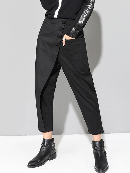 xakxx Leisure Fashion Irregularity Solid Color Harem Pants