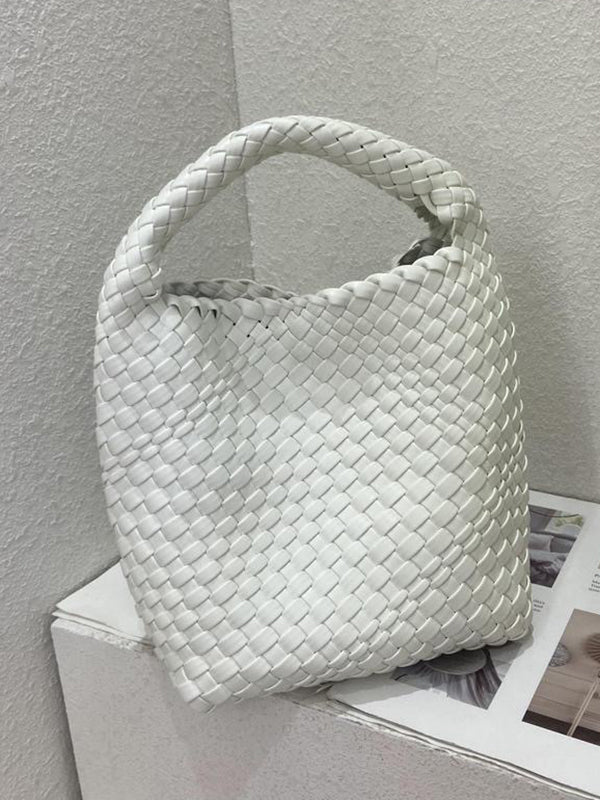 xakxx Solid Color Woven Bags Handbags