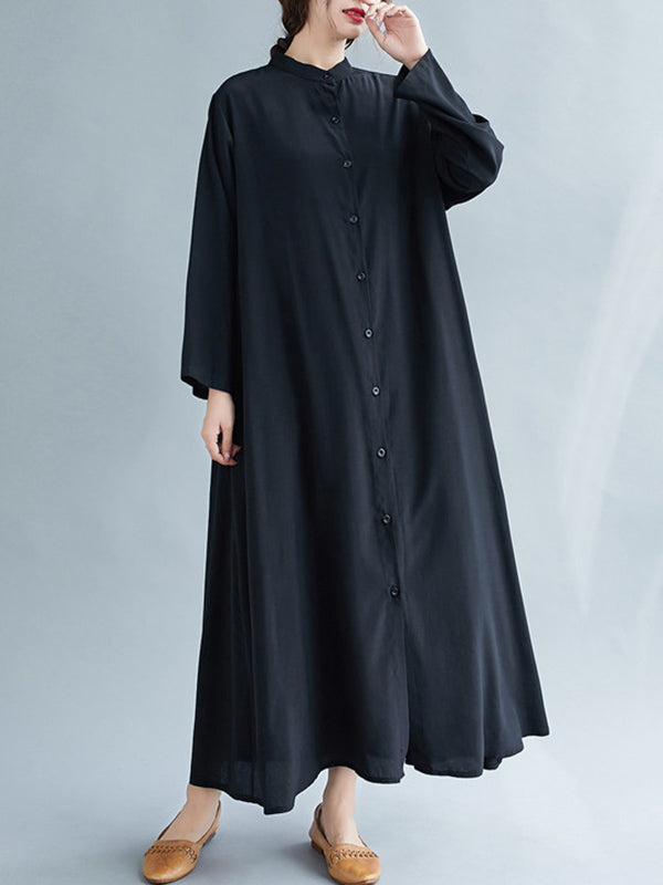 xakxx Original Solid Round-Neck Shirts Dress