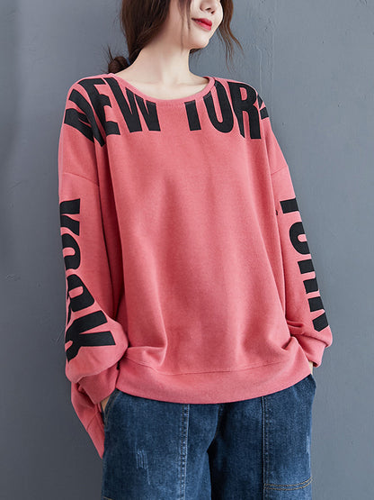 xakxx Stylish Letter Print Round-Neck Sweatshirt