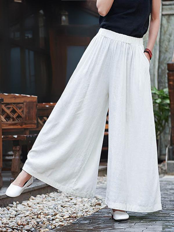 xakxx Loose Wide-leg Linen Pants