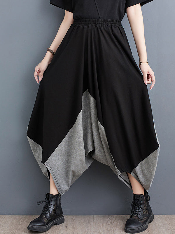 xakxx Harem Pants Irregular Clipping Split-Joint Casual Pants Bottoms