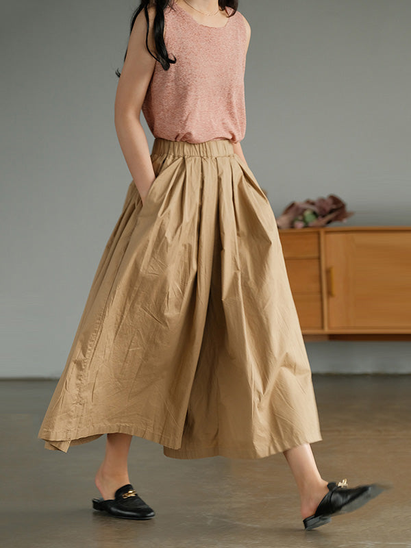 xakxx Artistic Retro Solid Color Super Loose Wide-Leg Pants